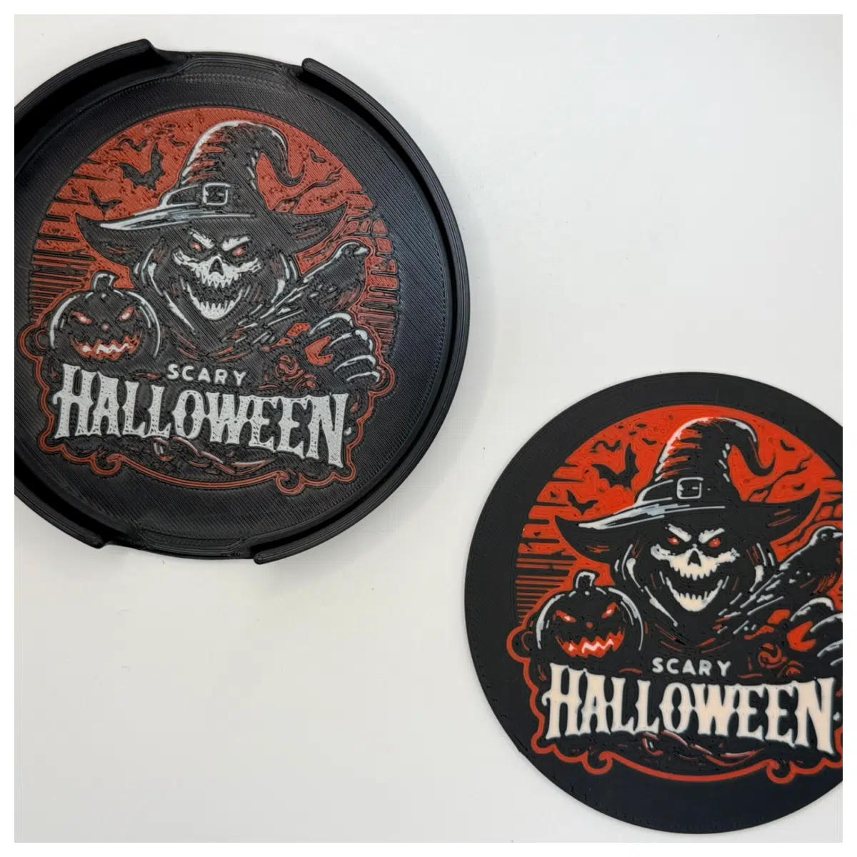 Halloween Coasters Spooky Theme Festive Decorations Tabletop Decor Creative Gifts Party Supplies