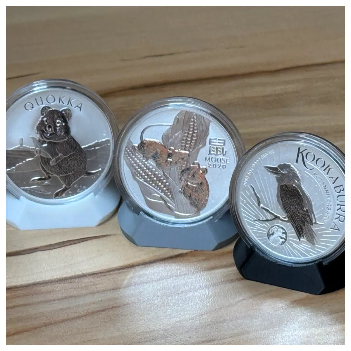 Coin Display Case 455mm Capsule 1oz Silver Coin Holder Showcase Silver Coin Collection Display