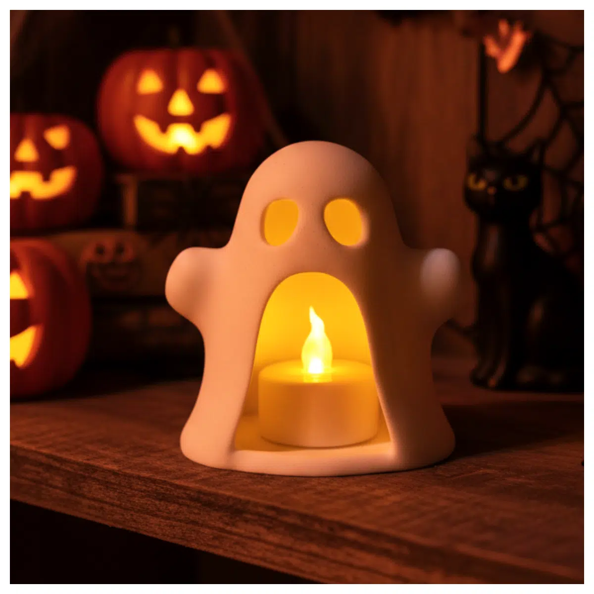Halloween Ghost Candle Holder Festival Decoration Ghost Theme Party Supplies Creative Ornament Ghost Decor