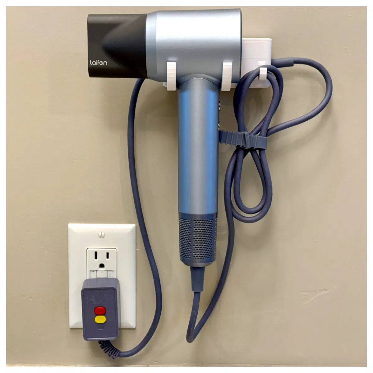 Lianfeng Hair Dryer Wall Mount Holder Installation Hanging Wall Bracket Hair Dryer Holder Phone Stand Home Accessories