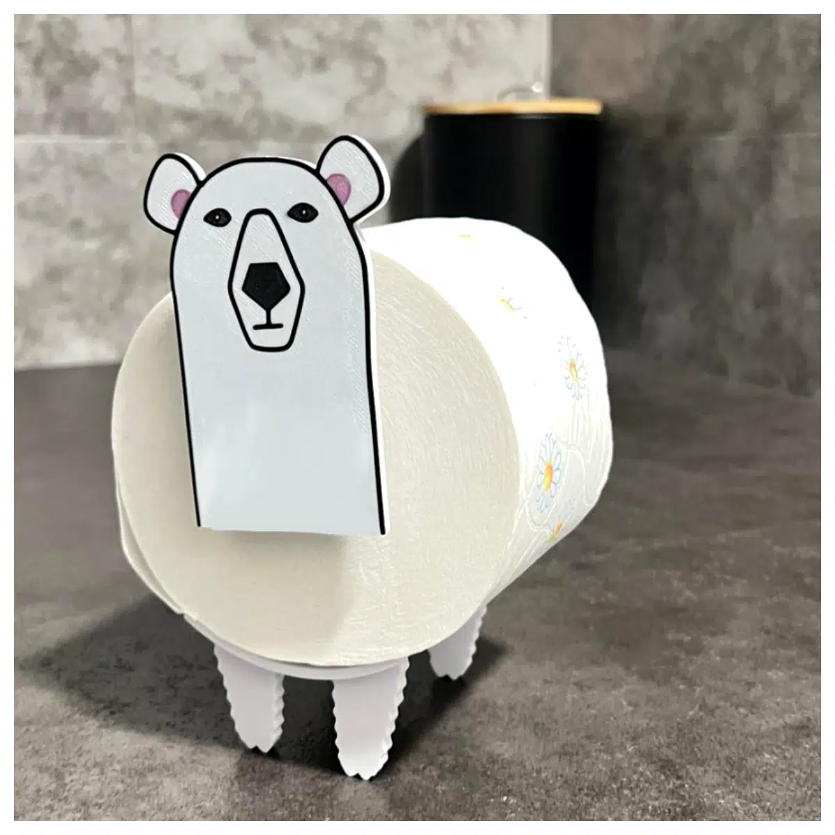 Polar Bear Toilet Paper Holder Decoration Bathroom Accessory Shelf Holder Wall Mounted Storage Display Home Decor