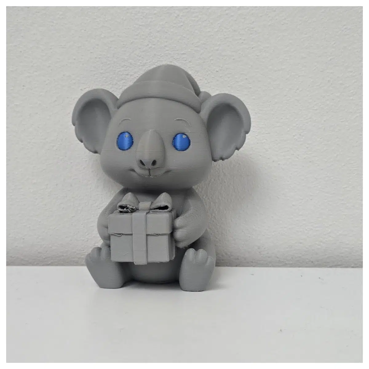 Koala Christmas Figurine Gift Santa Hat Cute Festive Decoration Christmas Gift Holiday Decor