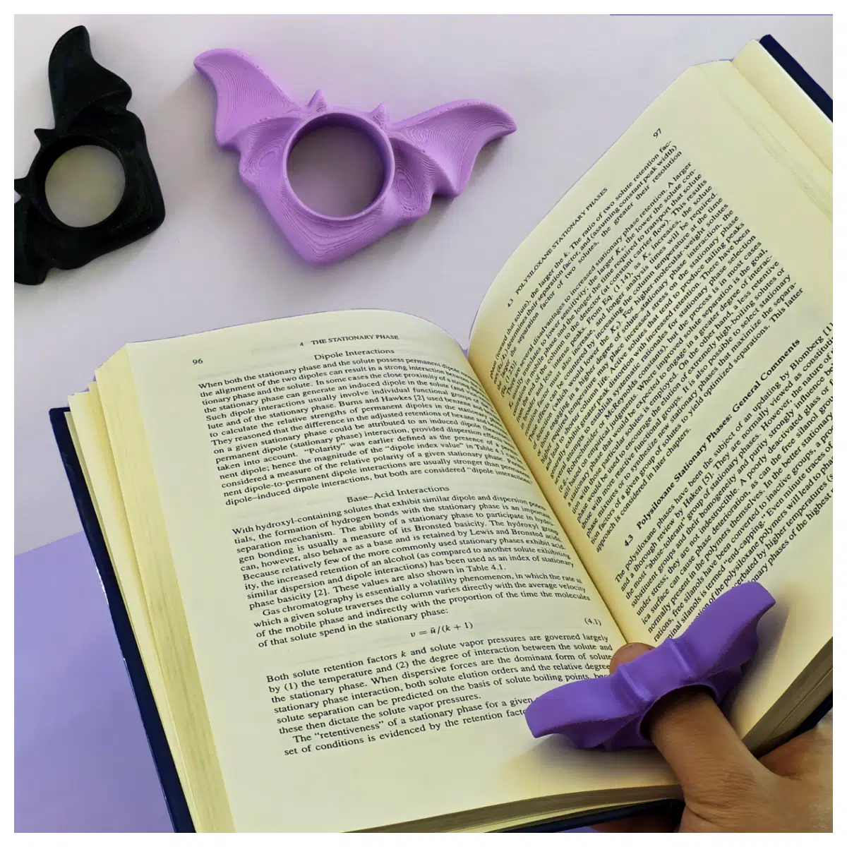 Bat Finger Bookmark Holder Phone Stand Desk Clip Student Learning Hanging Shelf Accessory