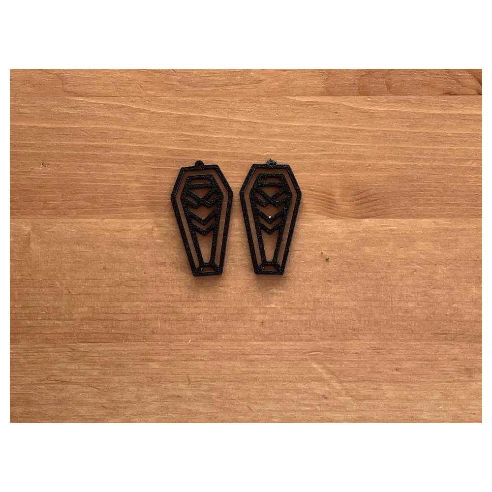 Coffin Earrings Gothic Skull Earrings Death Theme Jewelry Black Earrings Skeleton Earring Halloween Accessories