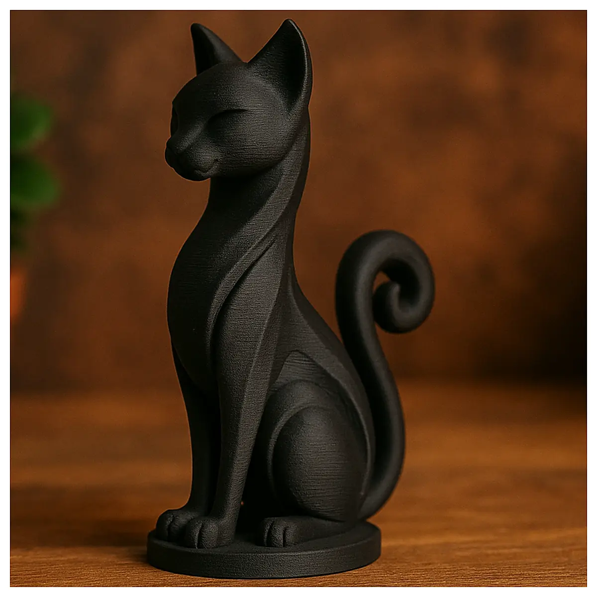 Elegant Black Cat Statue Art Figurine Cat Decor Desk Decoration Gift Idea Creative Home Decor