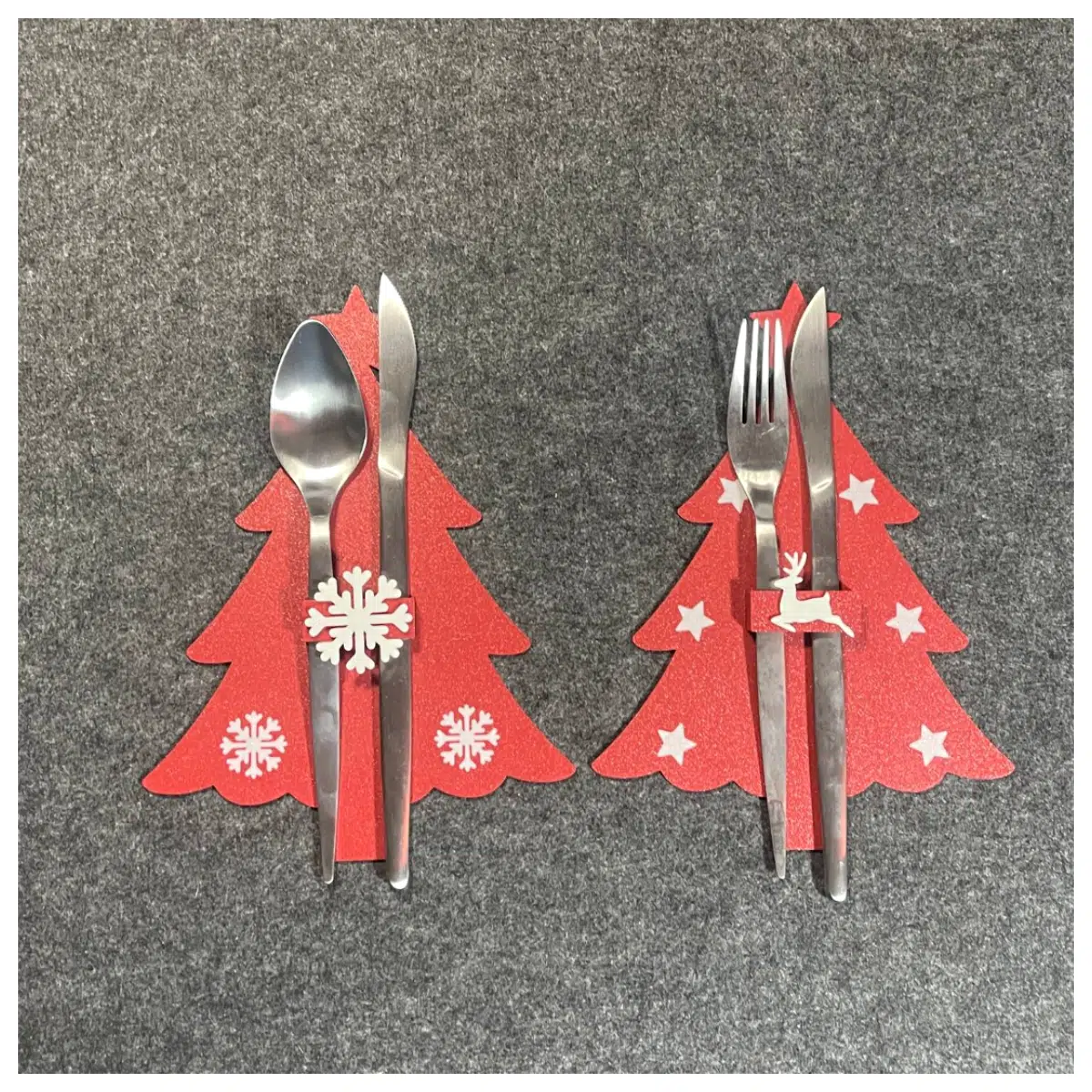 Christmas Tableware Rack Display Stand Festive Decoration Holder Christmas Dinnerware Organizer Christmas Table Setting Accessories