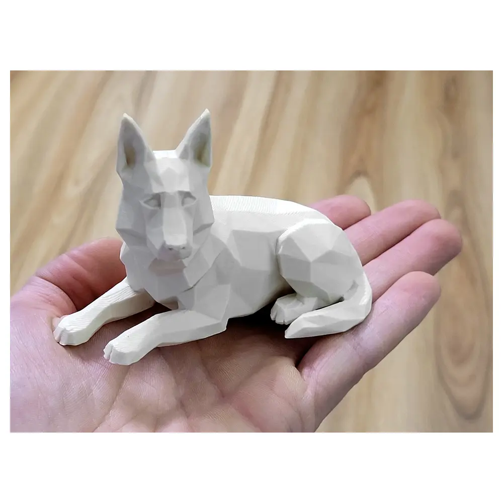 German Shepherd Sculpture Low Poly Model Dog Decoration Pet Figurine Shepherd Art Collectible