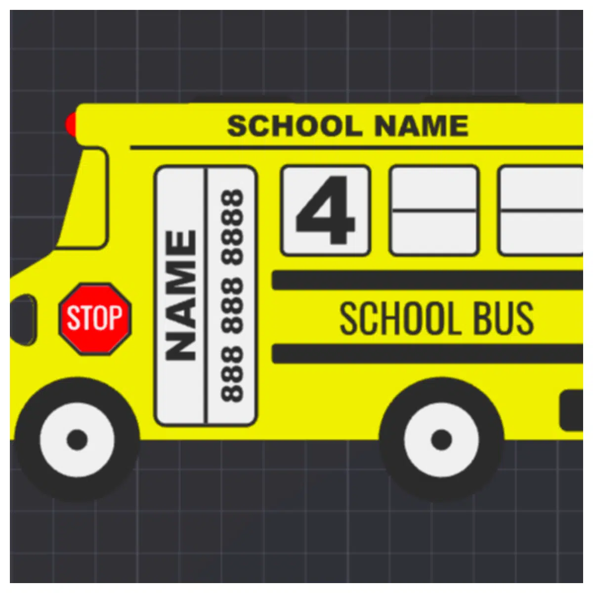 Child Safety Labels Yellow School Bus Tags Multi Child Safety Stickers Kindergarten Decoration Promotional Gifts
