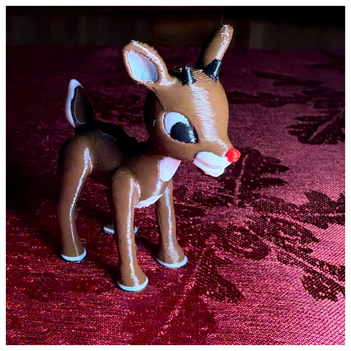 3D Rudolf the Red Nosed Reindeer Model Animal Sculpture Decoration Christmas Gift Scene Setting