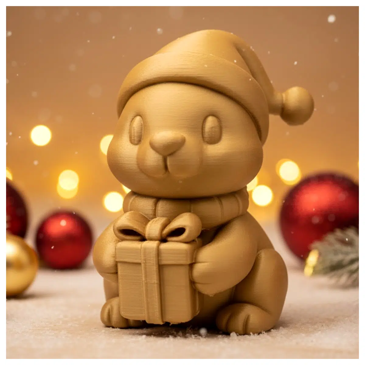 Sitting Plush Christmas Bear Figurine Holiday Decoration Christmas Gift Display Toy Festive Atmosphere