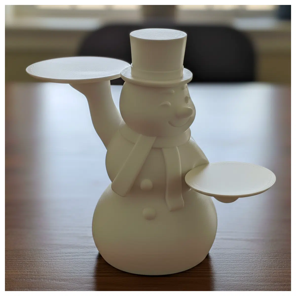 Snowman Double Shelf Stand Support Decor Display Toy Rack Indoor Decoration