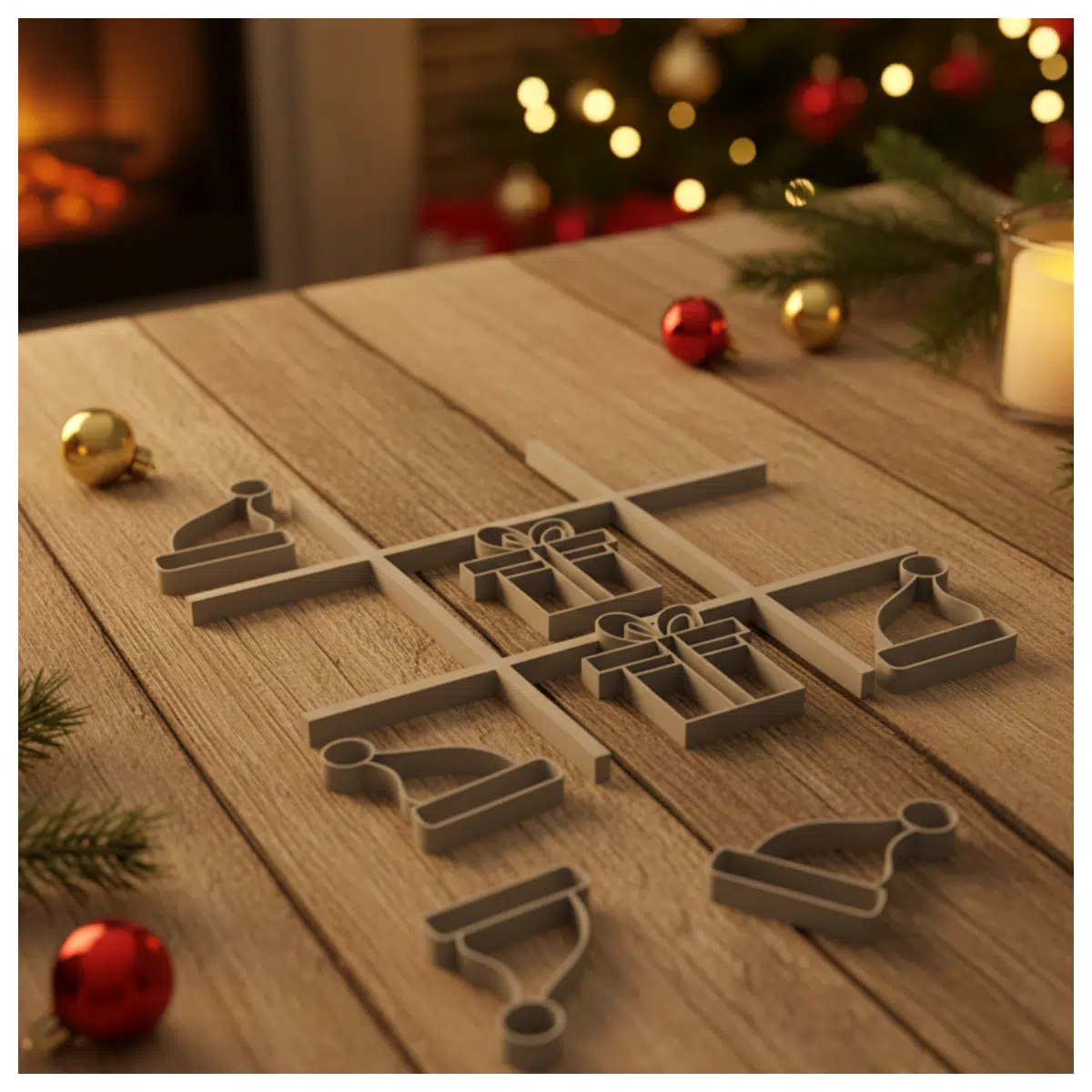 ChrisTacToe Game Festive New Play Holiday Game Board Puzzle Toys Fun Games