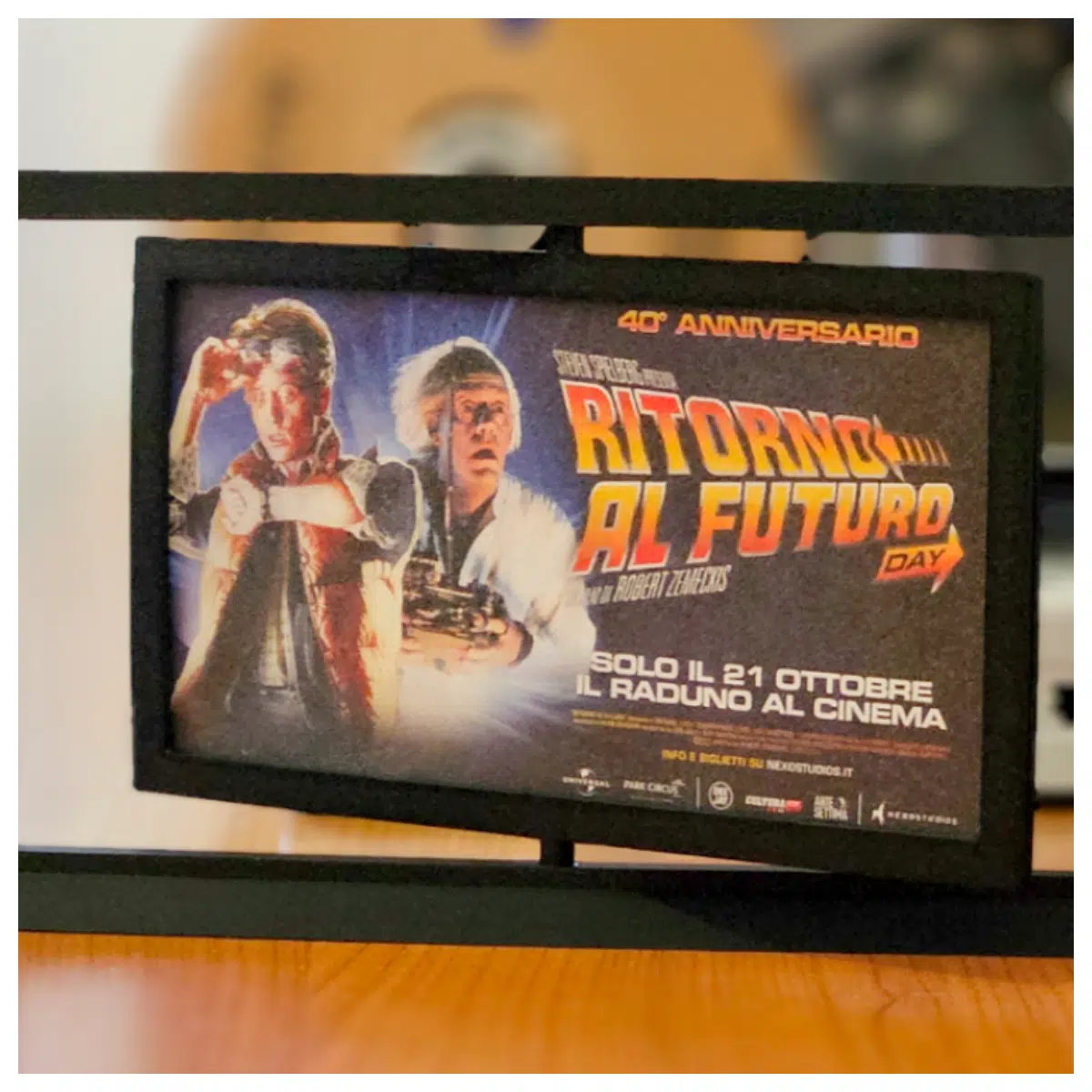 Rotating Photo Frame Back to the 40th Anniversary Ticket Anniversary Gift Event Ticket Memory Keepsake