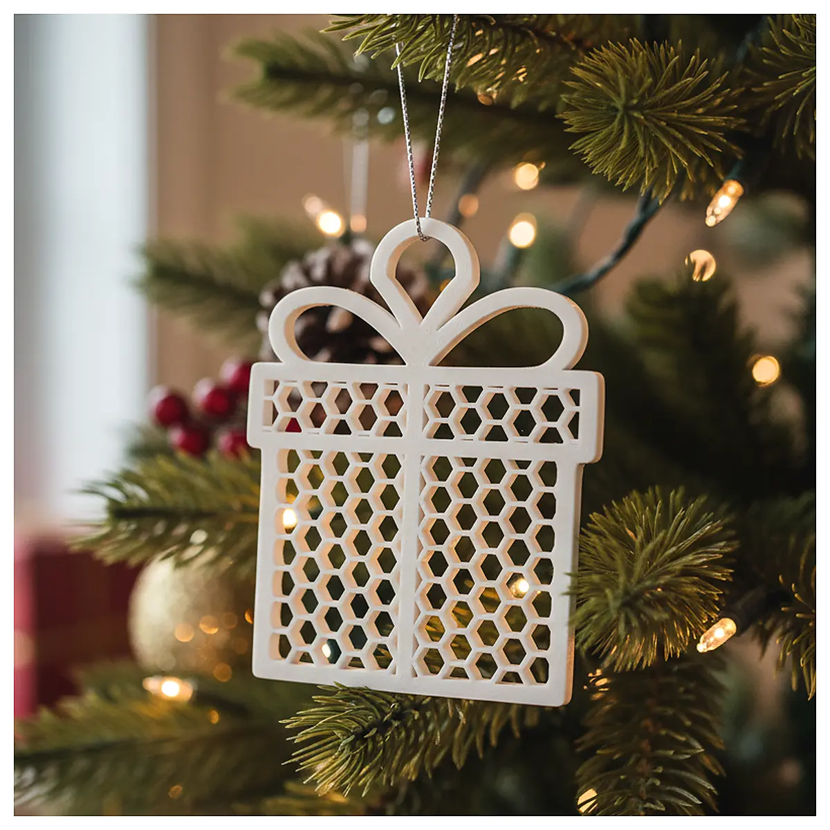 Honeycomb Gift Box Christmas Decoration Festive Gift Holiday Decor Versatile Ornament Xmas Decor