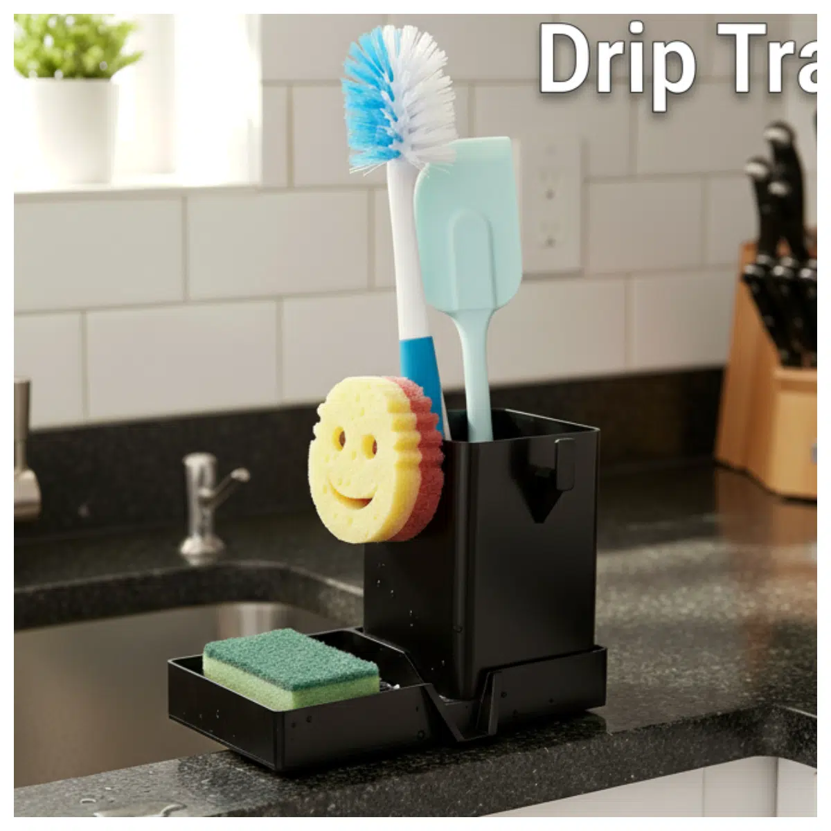 Scrub Daddy Holder Dish Drying Rack Kitchen Organizer Drain Basket Utensil Holder Accessories