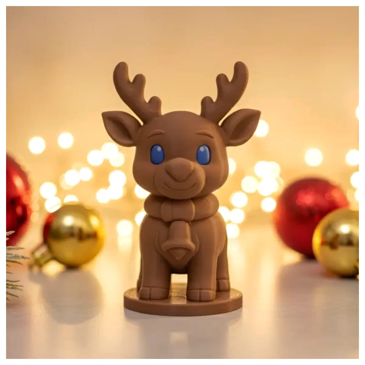 Blue Eyed Reindeer Figurine Christmas Decoration Holiday Ornament Festive Decor Reindeer Gift