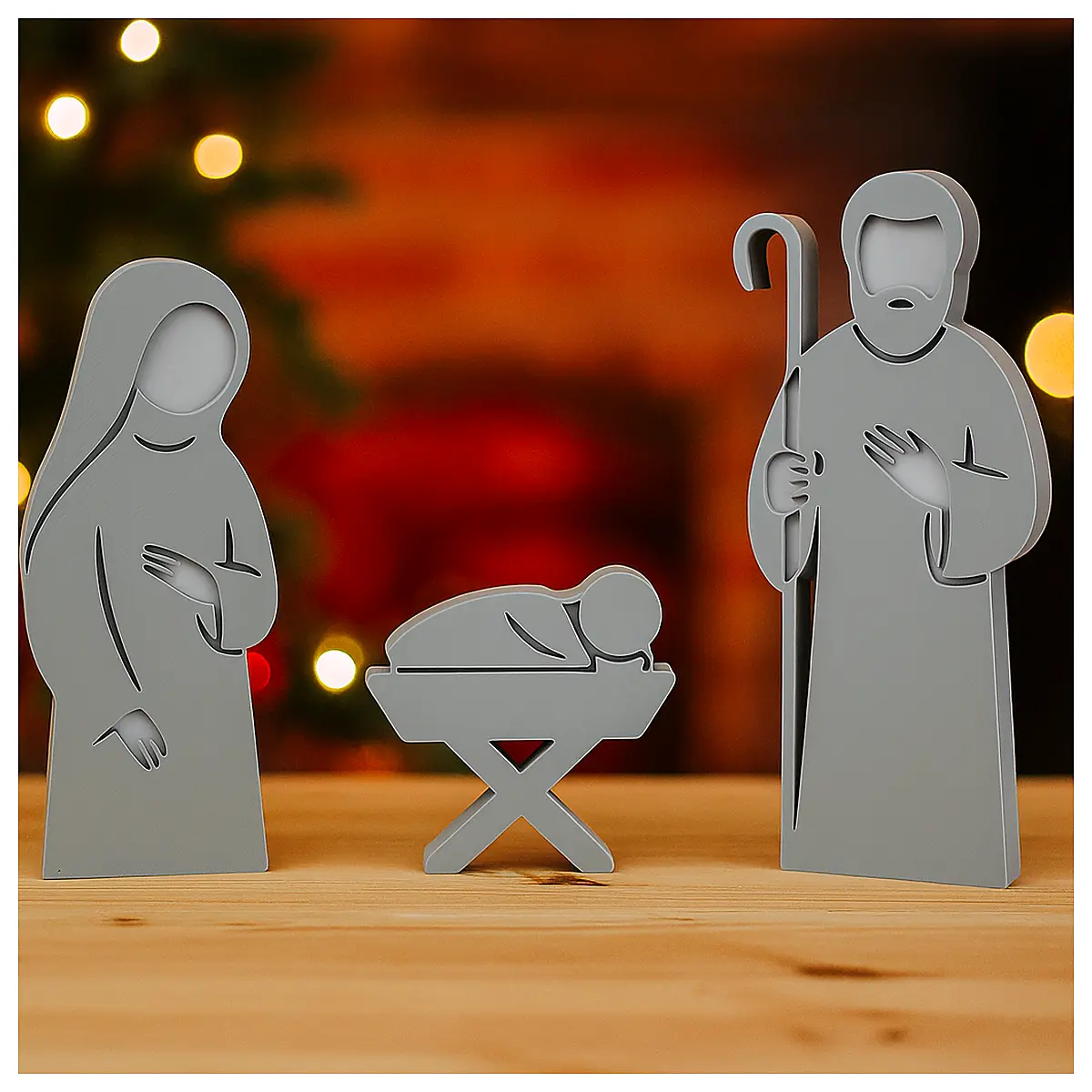 Minimalist Nativity Scene Figures Christmas Decorations Festive Gift Simple Decorations Christmas Theme