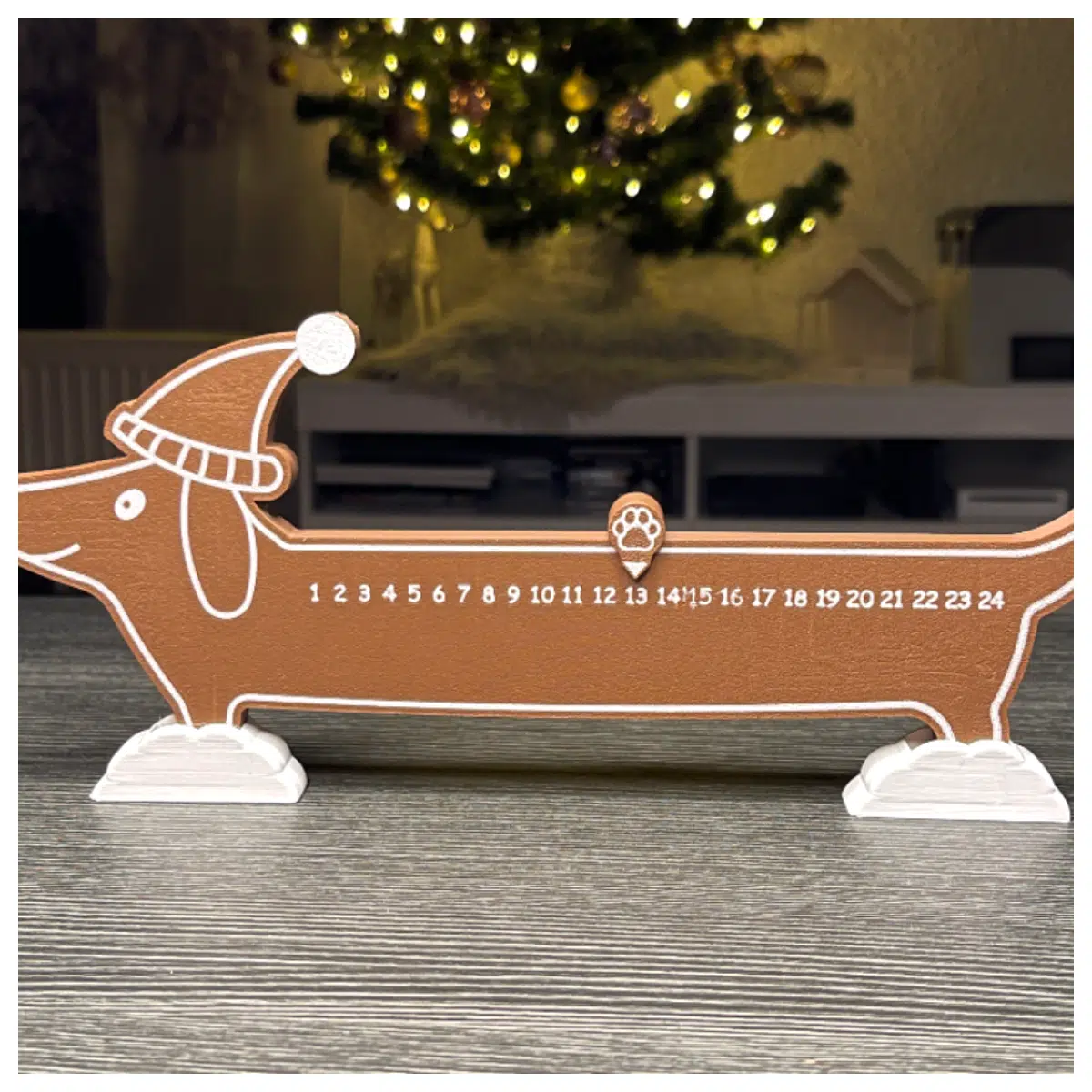 Dachshund Christmas Countdown Calendar Dog Holiday Decoration Christmas Gift Pet Toy Countdown Timer