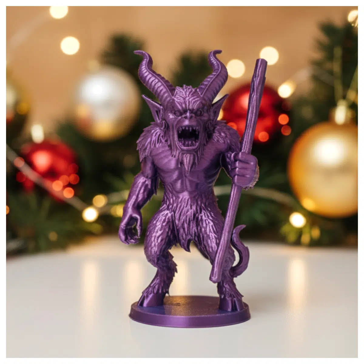 Fluffy Krampus Christmas Figurine Holiday Decoration Christmas Elf Ornament Festive Gift Christmas Decor