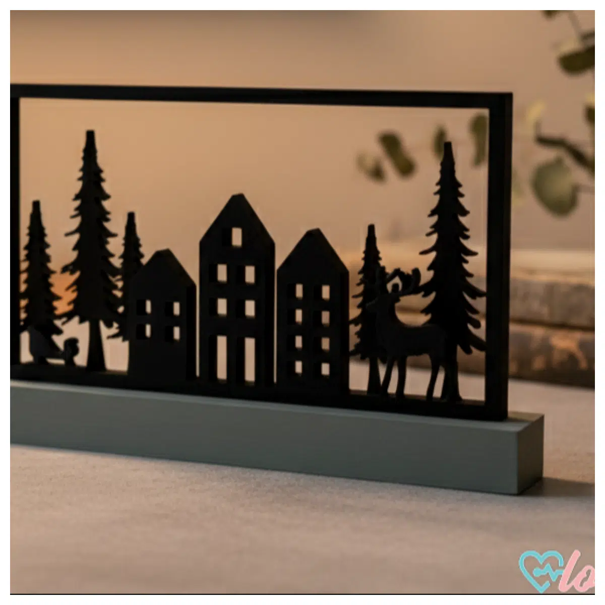 Winter Country Silhouette Frame Decorative Frame Wall Art Picture Frame Gift Idea Home Decor Creative