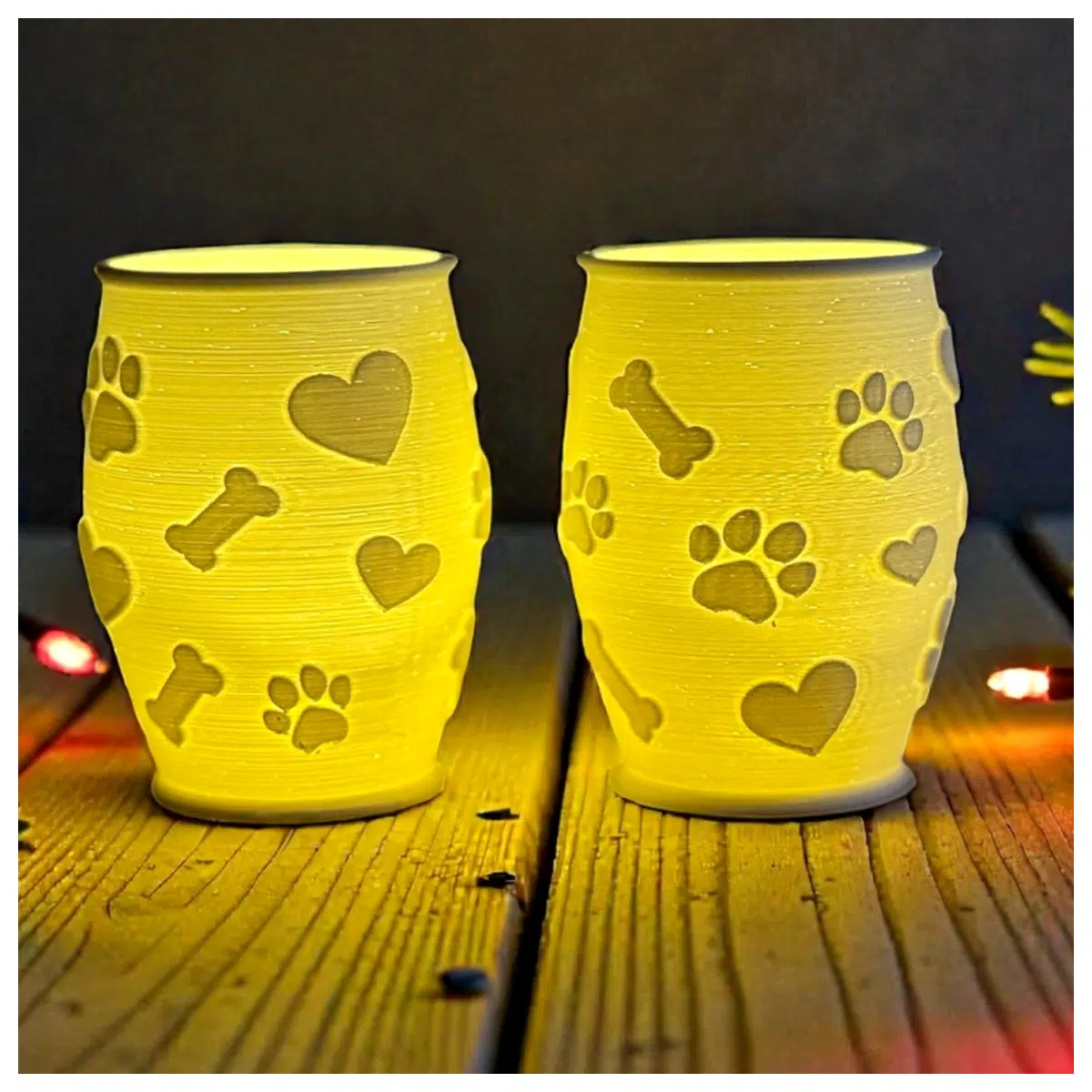 Relief Carved Dog Candle Paw Bone Decoration Pet Candle Holder Accessories Relief