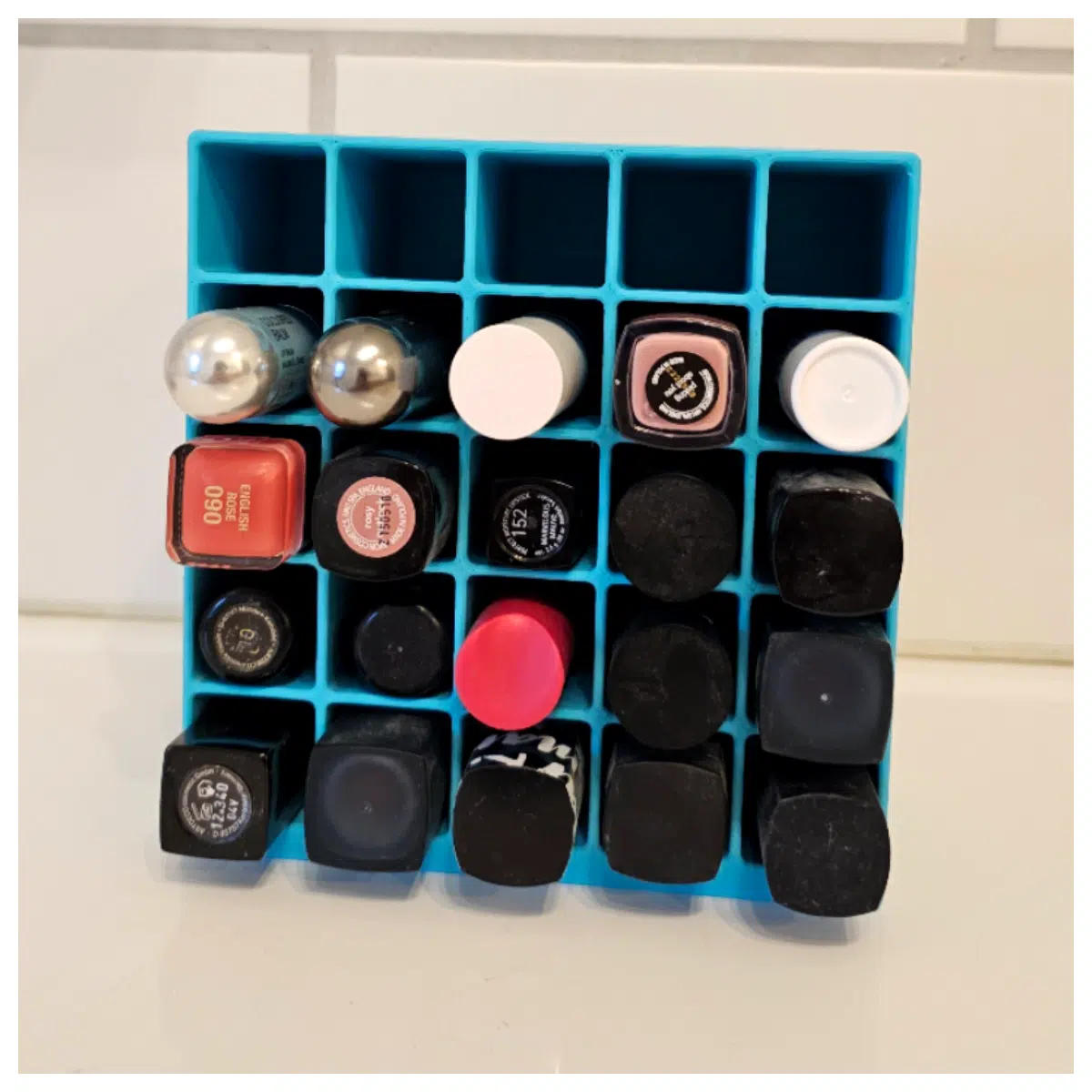 Lipstick Organizer 5x5 Storage Shelves Lipstick Holder Display Case Multi Tiered Storage