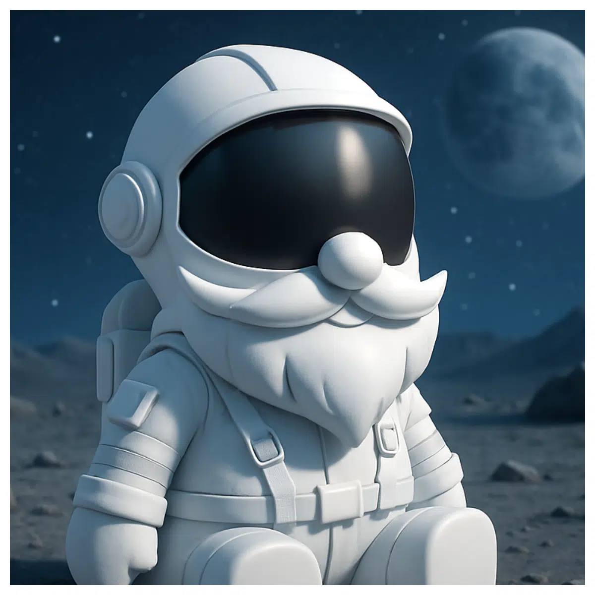 Astronaut Santa Claus Figurine Keychain Model Toy Collectible Souvenir Gift Sweater Christmas