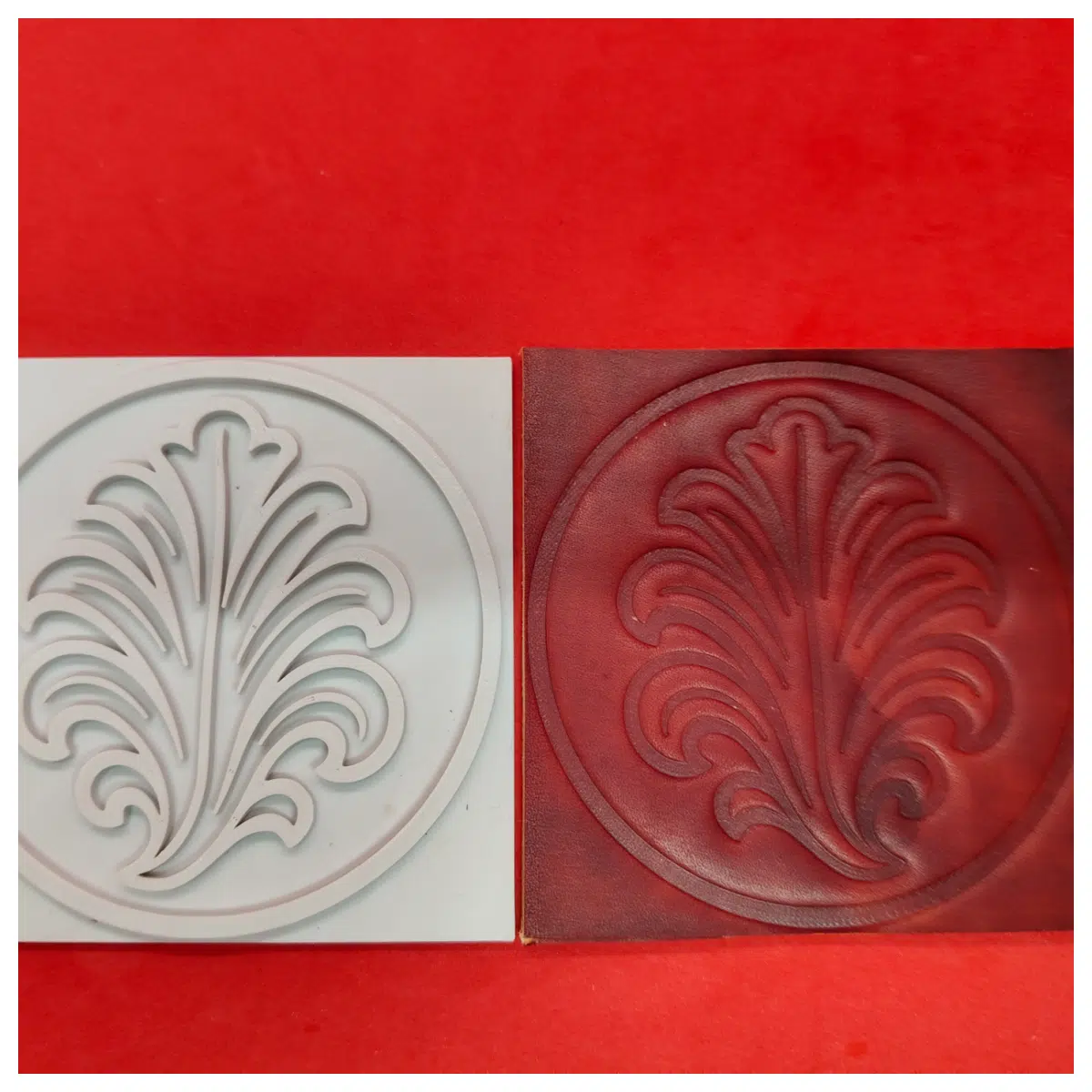 Leather Seal Impression Lily Leaf Pattern Carving Stamp Seal Engraving Traditional Craft Art Signature