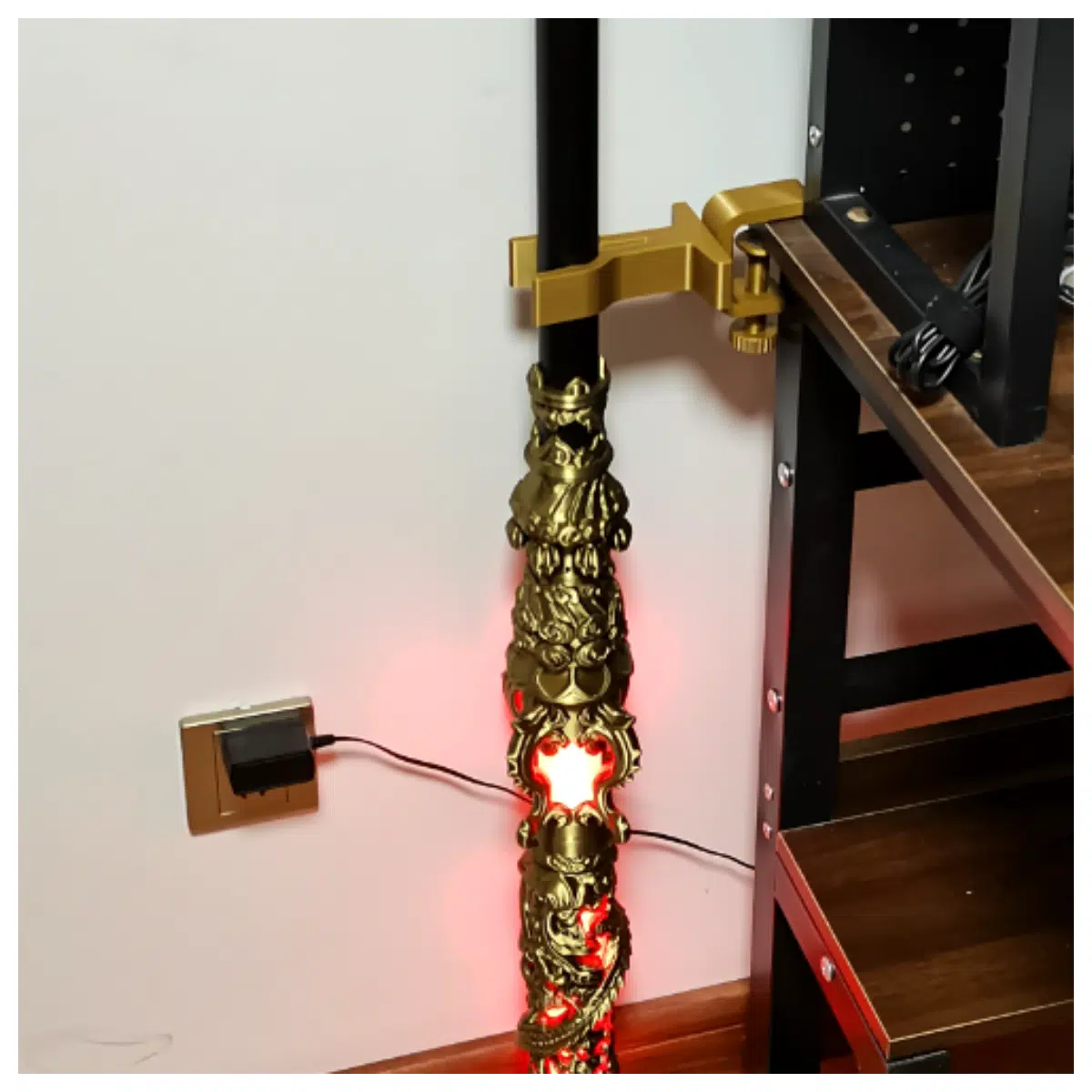 Black Myth Wukong Staff Stand Vertical Support Clamp Holder Accessory Prop Roleplay Game Parts