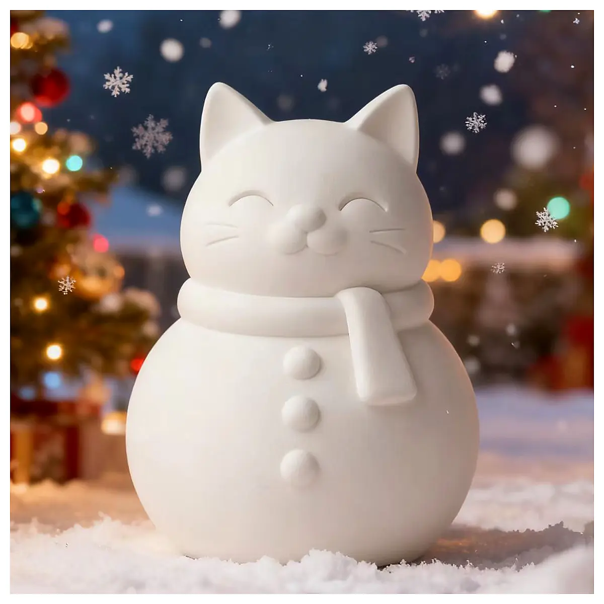 Snowman Cat Cat Toy Plush Kitten Toy Kids Animal Cat Playtime Treat Pet Gift