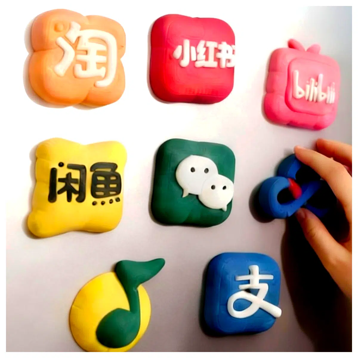 Phone Wall Stickers 3D Icons Decorative Fridge Magnets DIY Creative Stickers Mobile Phone Decals