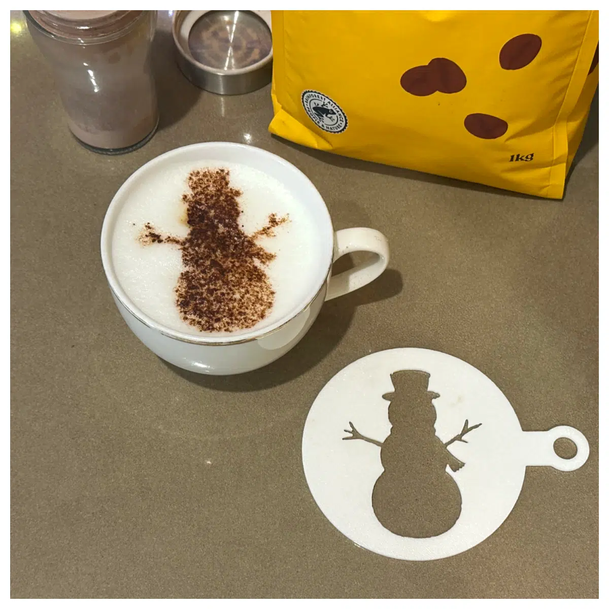 Snowman Christmas Coffee Molds Cappuccino Christmas DIY Baking Molds Christmas Decorations Coffee Cup Decor