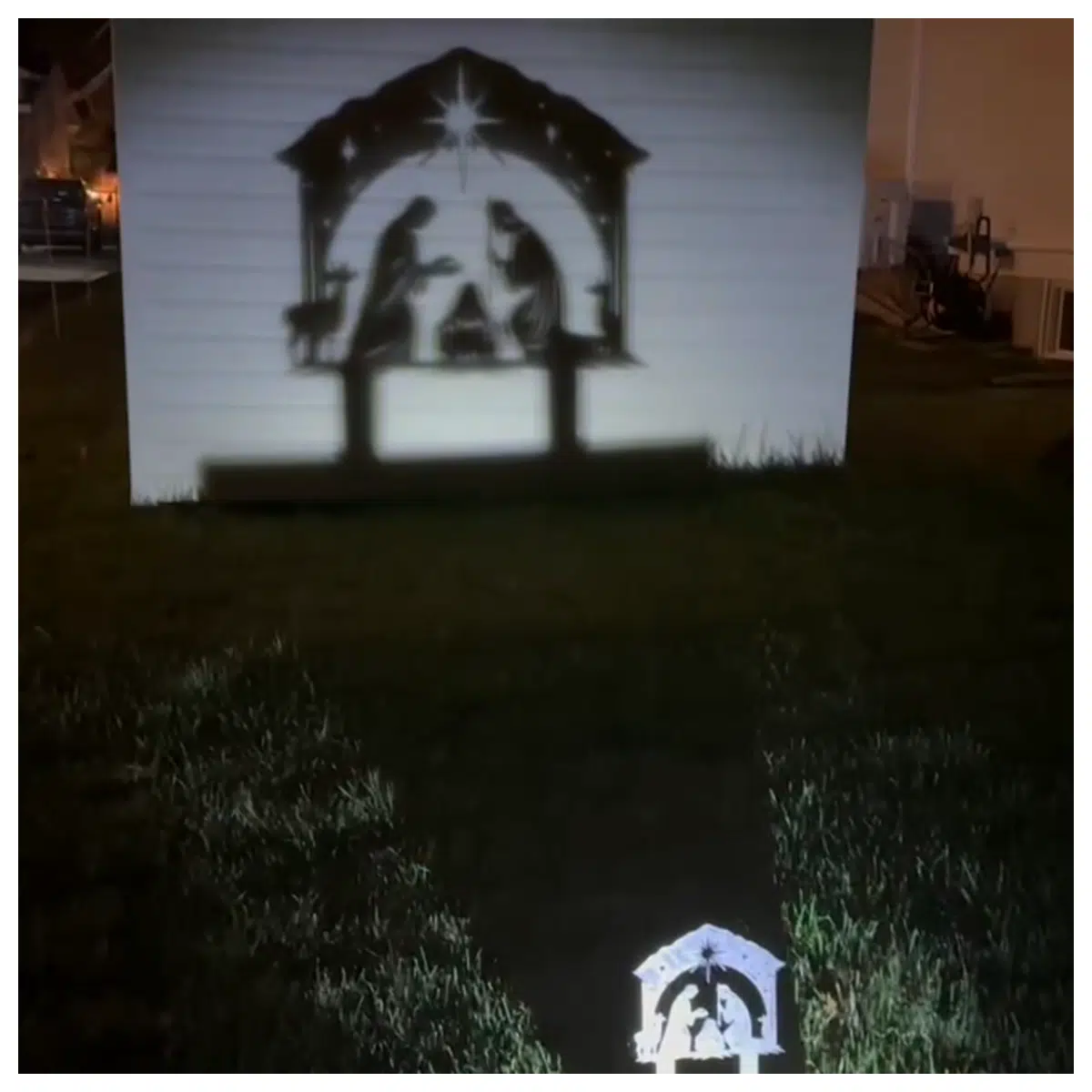 Christmas Shadow Projection Jesus Birth Scene Religious Decor Holiday Projection Festive Lighting