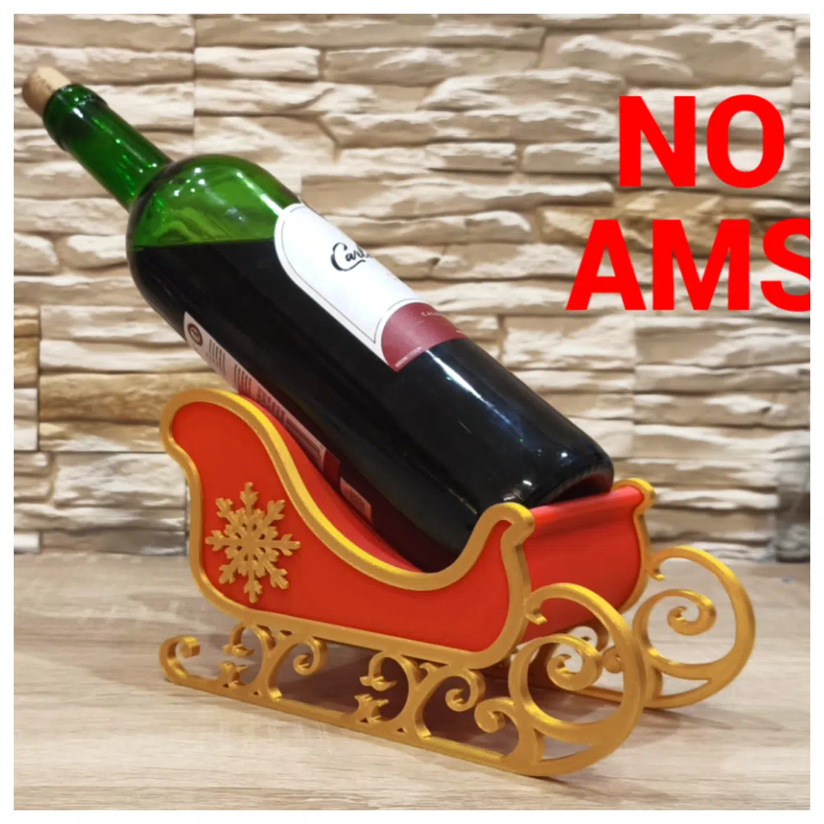 Christmas Wine Rack Santa Sleigh Decoration Festive Bottle Display Xmas Gift Christmas Decor