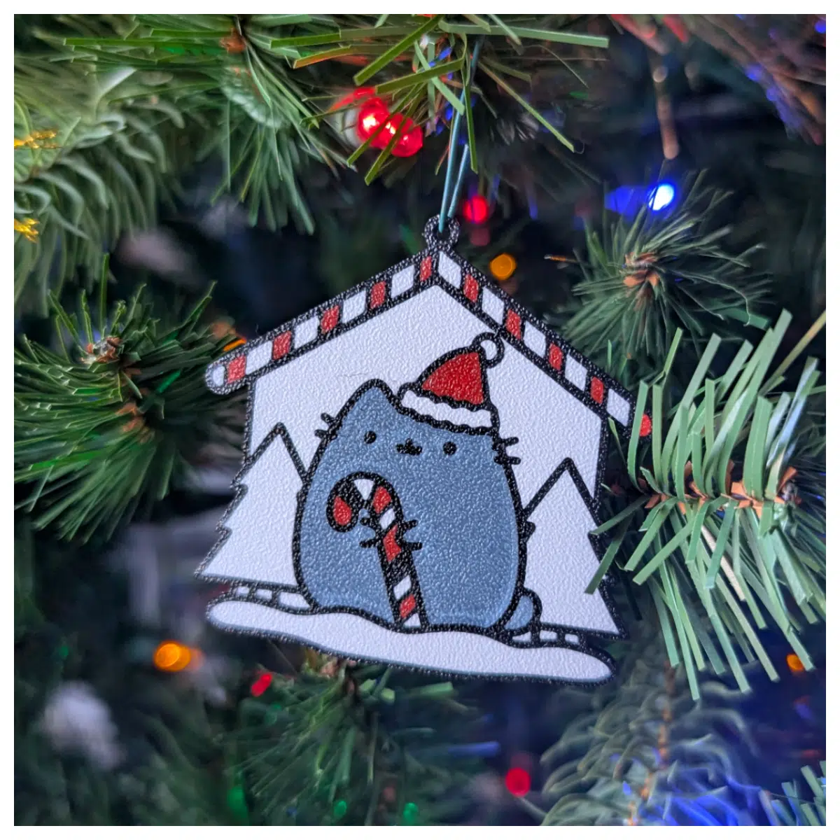 Christmas Tree Decoration Fat Cat House Cat Christmas Toy Festive Tree Decoration Holiday Cat Accessory