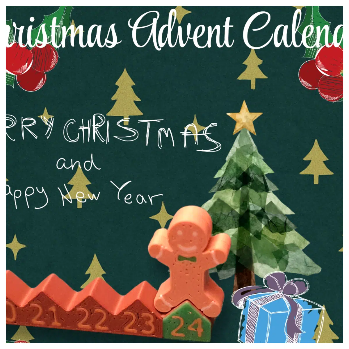 Christmas Countdown Calendar Festive Decoration Christmas Gift Christmas Decor Holiday Counter Christmas Theme