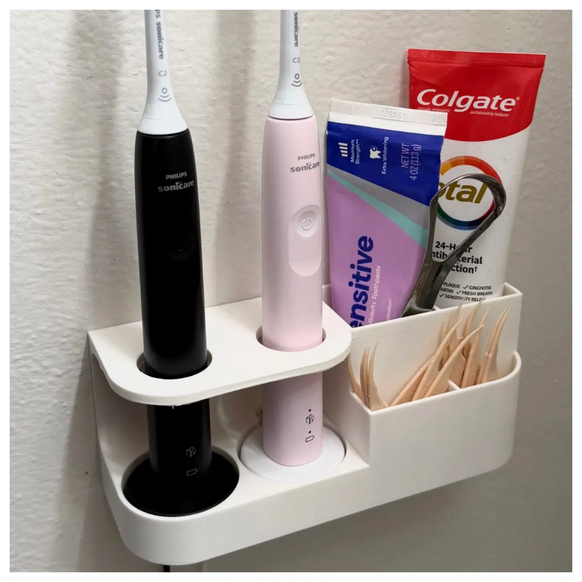 Toothbrush Holder Toothbrush Organizer for Bathroom Wall Mounted Shelf Toothbrush Stand Brush Storage