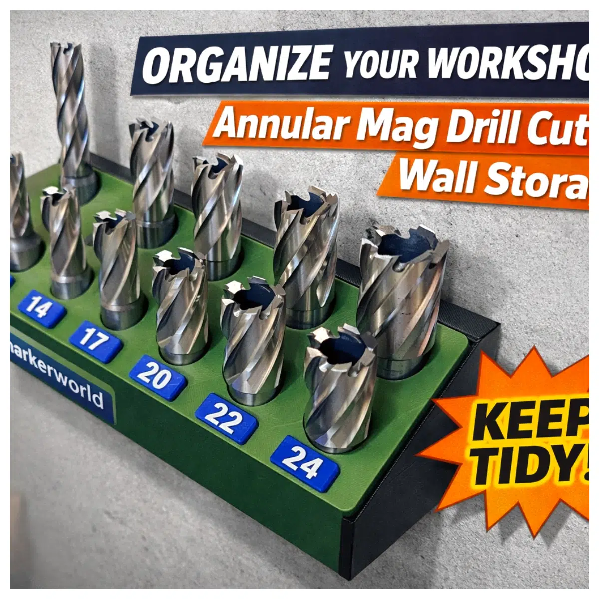 Gridfinity Magnetic Drill Bit Holder Shelf Desk Storage DIY Tool Organizer Magnetic Drill Accessory Support