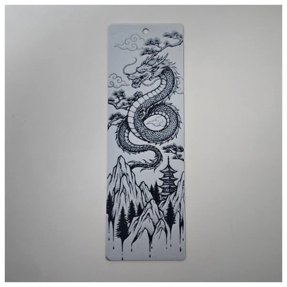 Dragon Pagoda Ink Wash Art Bookmark Art Bookmark Ink Wash Painting Bookmark Collection Seal Stamp Art Piece