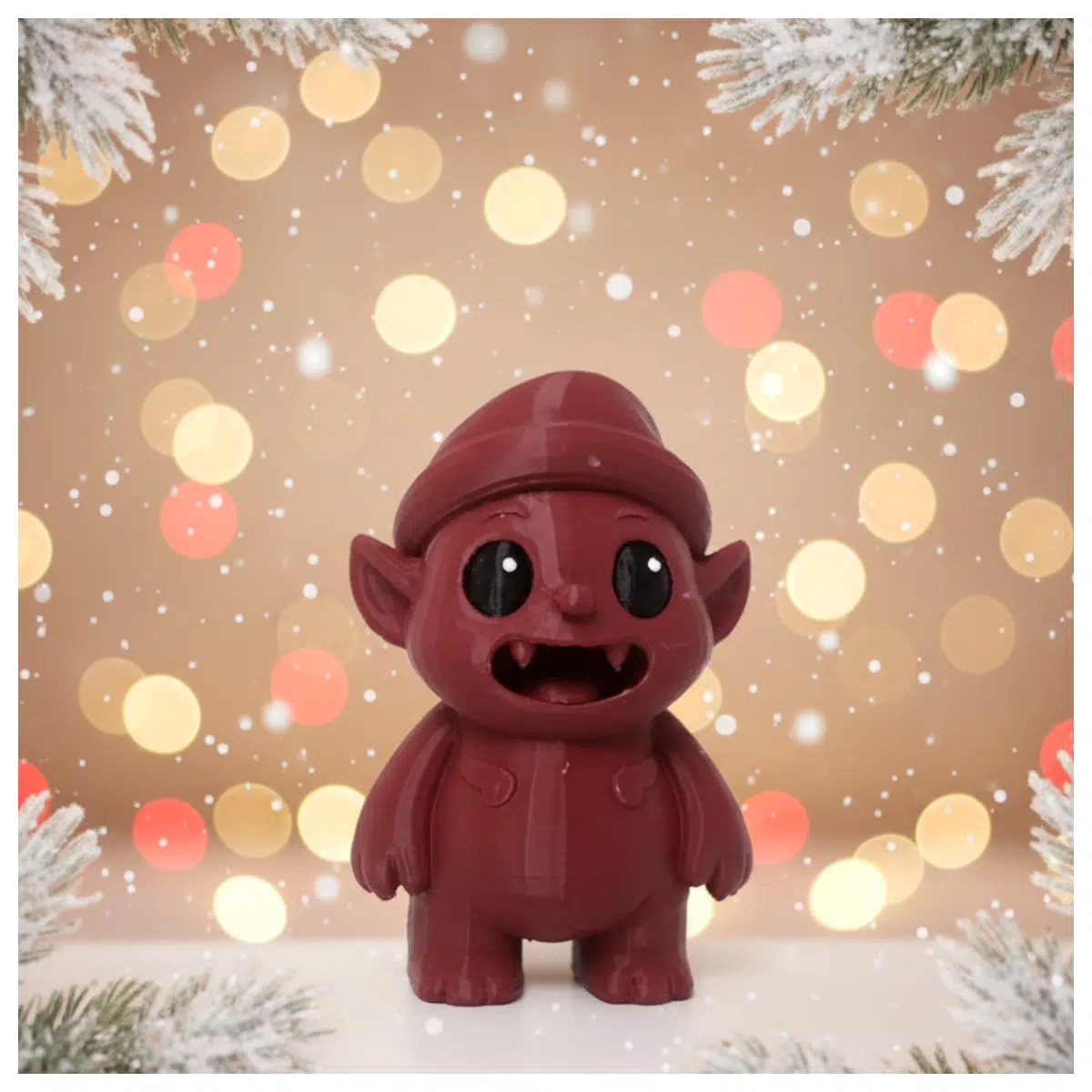 Christmas Goblin Figurine Grinning Face Festive Decoration Christmas Ornament Display Piece Fun Creative
