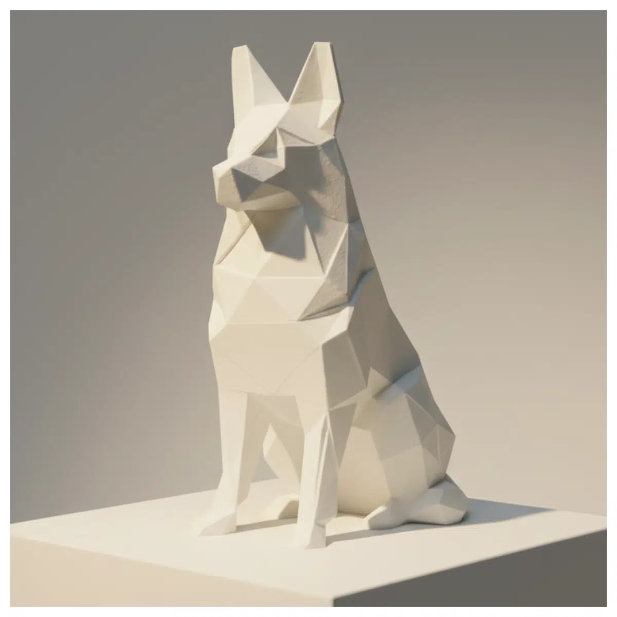 Low Poly German Shepherd Wallpaper Decal Minimalist Modern Art Print Bedroom Living Room Wall Decor Geometric Pattern