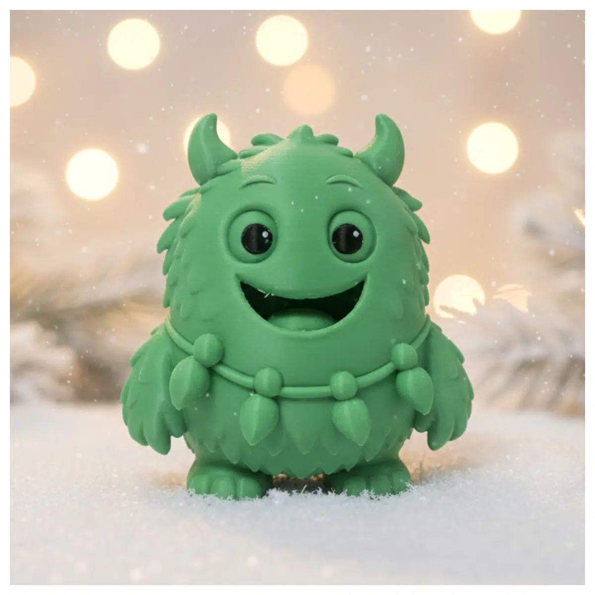 Fluffy Christmas Decoration Wearing a Leaf Necklace Festive Home Decor Holiday Gift Pet Figurine
