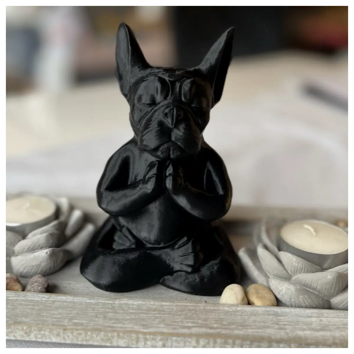 Dog Statue Yoga Pose Figure Sculpture Decorative Art Piece Yoga Studio Accessories