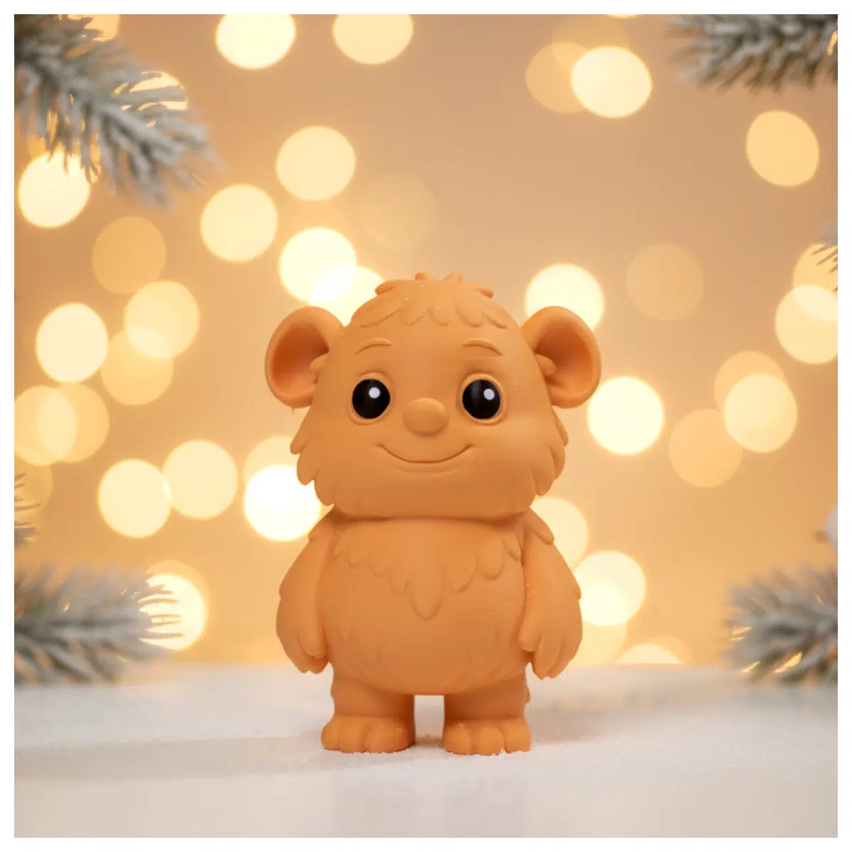 Fluffy Bear Statue Festive Decoration Christmas Ornament Plush Animal Figure Holiday Gift Toy