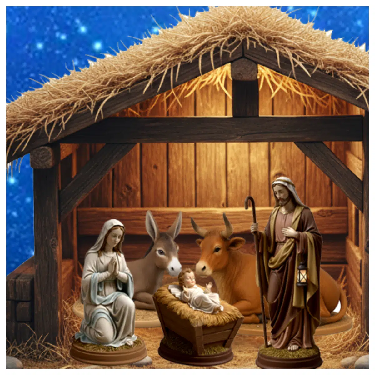 Nativity Scene 3D Model Decoration Christmas Display Festive Setting Christmas Gift Scene Setup