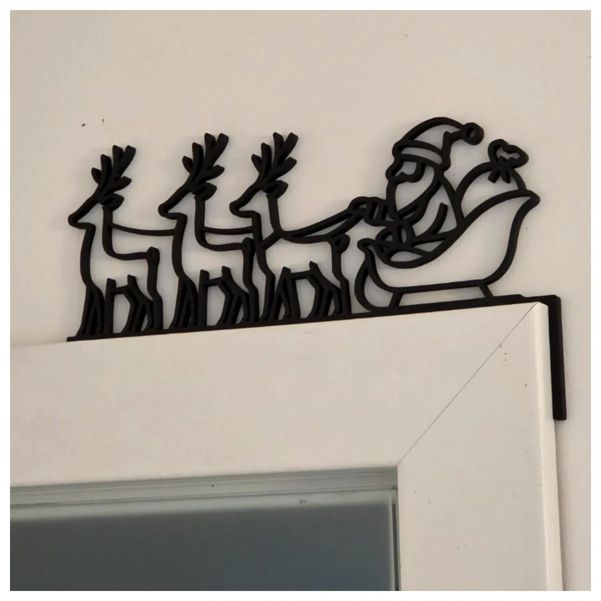 Christmas Decoration Door Frame Decoration Santa Claus Reindeer Festive Decor Christmas Scene Props Decoration Accessories