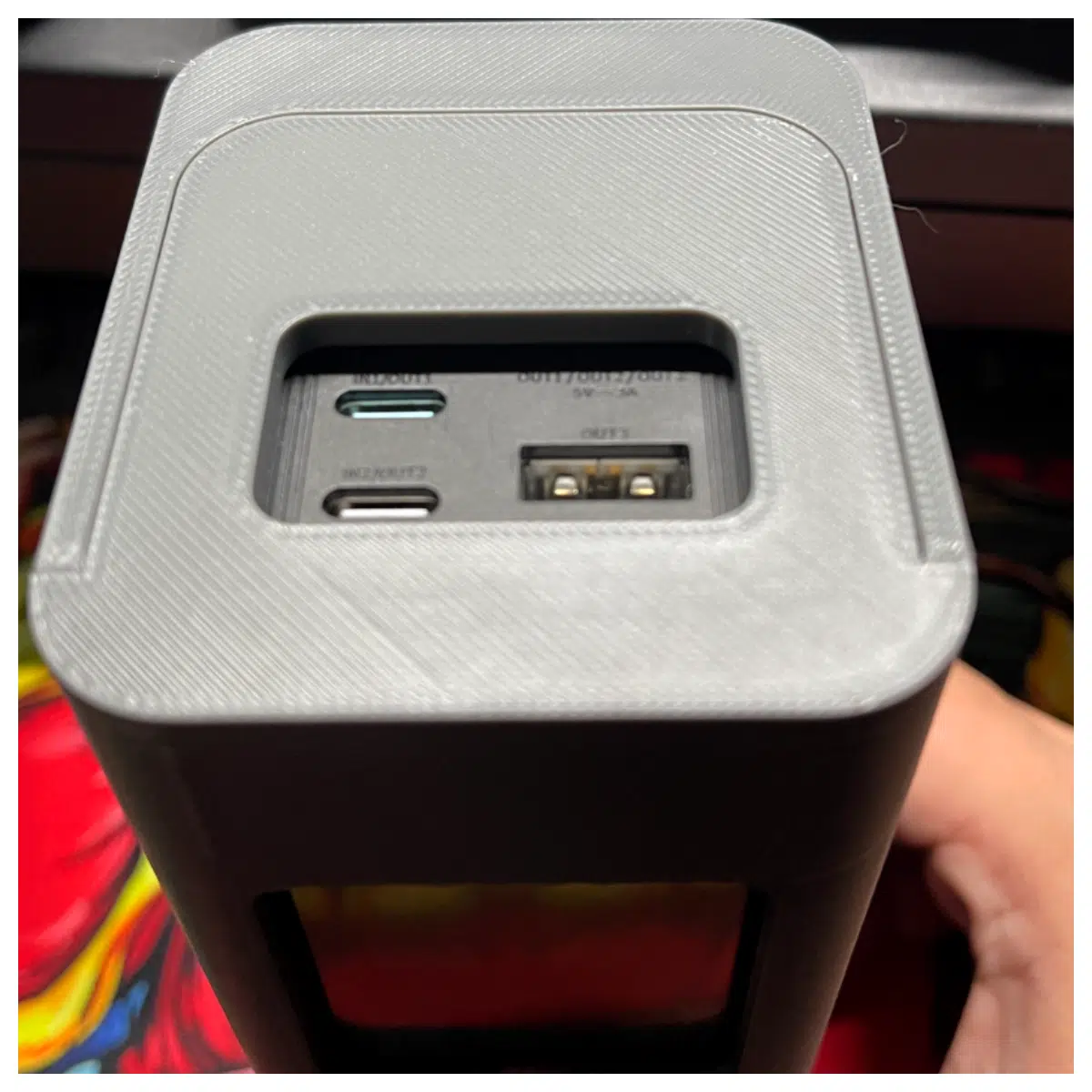 Kutaike 20000mAh Power Bank Case Side Slide Cover Charging Cable Organizer Mobile Phone Protection Shell Battery Case