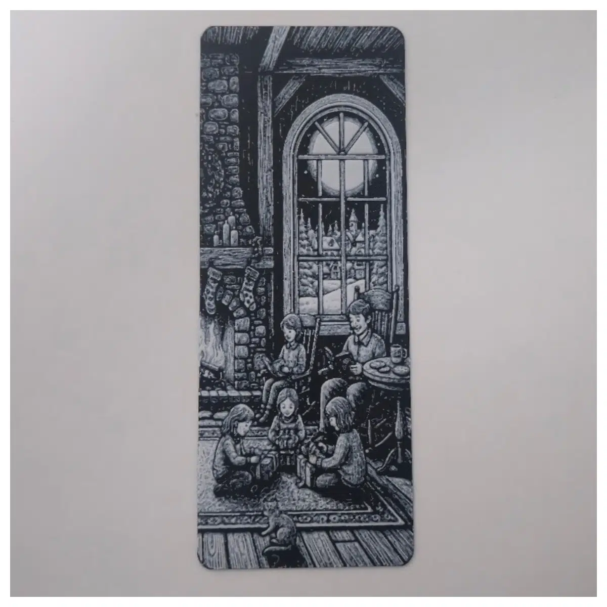 Cozy Fireplace Winter Night Family Bookmark Create Warm Memories Gift Idea Decoration Creative Bookmark Holiday Gift