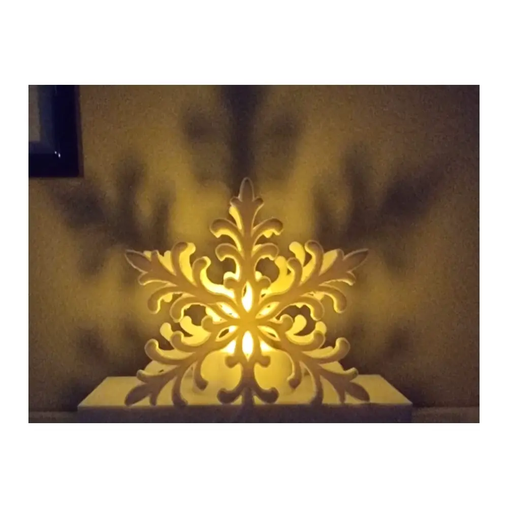 Cozy Winter Snow Tea Candle Holder Decoration Festive Christmas Candle Stand Creative Display Piece