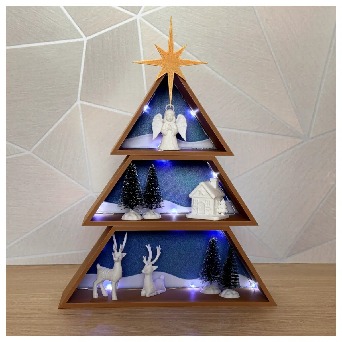 Christmas Tree Shelf Holder Stand Tree Branch Display Christmas Decorations Placement Support Festive Accessory